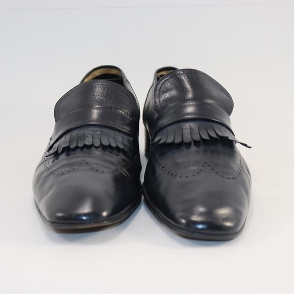 Vintage Bally Navy Leather Kiltie Loafers – Men’s Size 9.5 - Picture 3 of 6